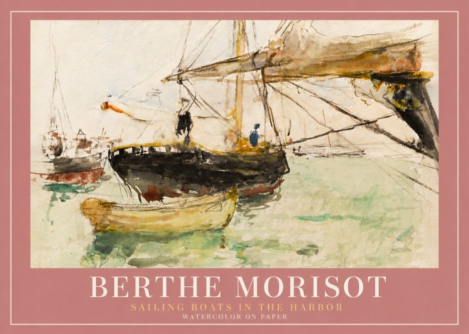 Berthe Morisot Sailing Boats in the Harbor No5 - Juliste