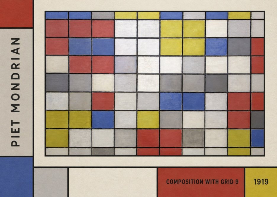 Piet Mondrian Composition with Grid 9 No2 - Juliste