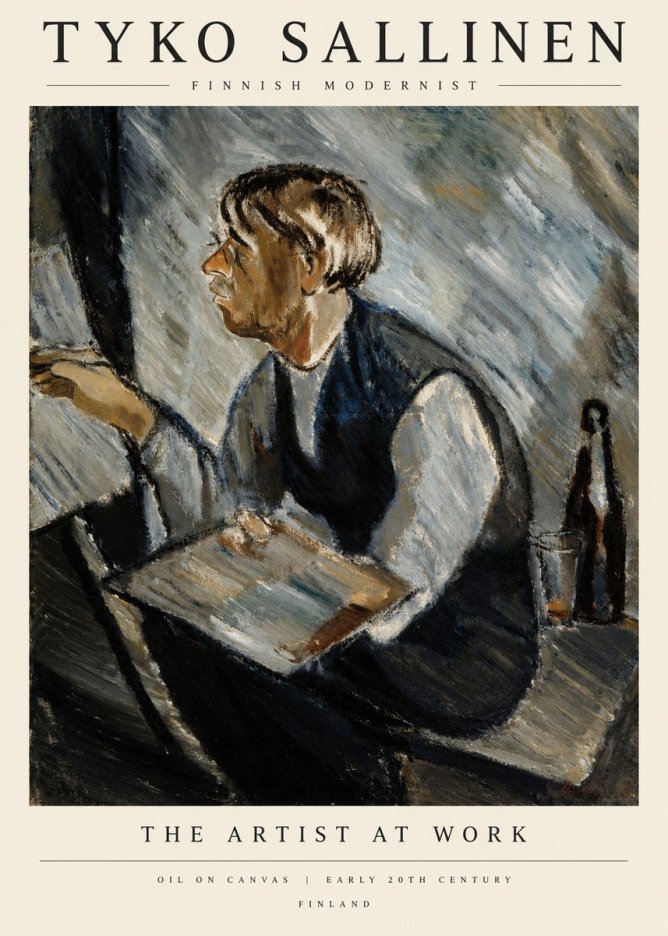 Tyko Sallinen The Artist at Work No1 - Juliste
