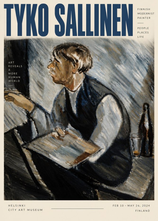 Tyko Sallinen The Artist at Work No5 - Juliste