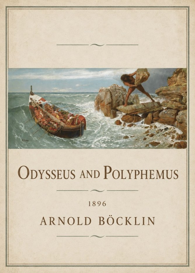 Arnold Böcklin Odysseus and Polyphemus No1 - Juliste