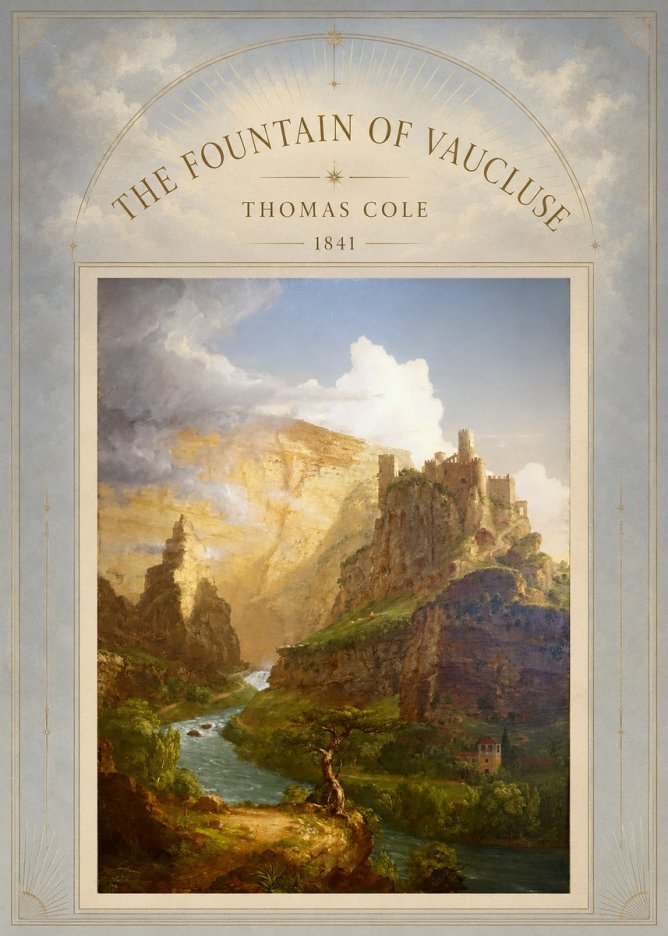 Thomas Cole The Fountain of Vaucluse I No3 - Juliste