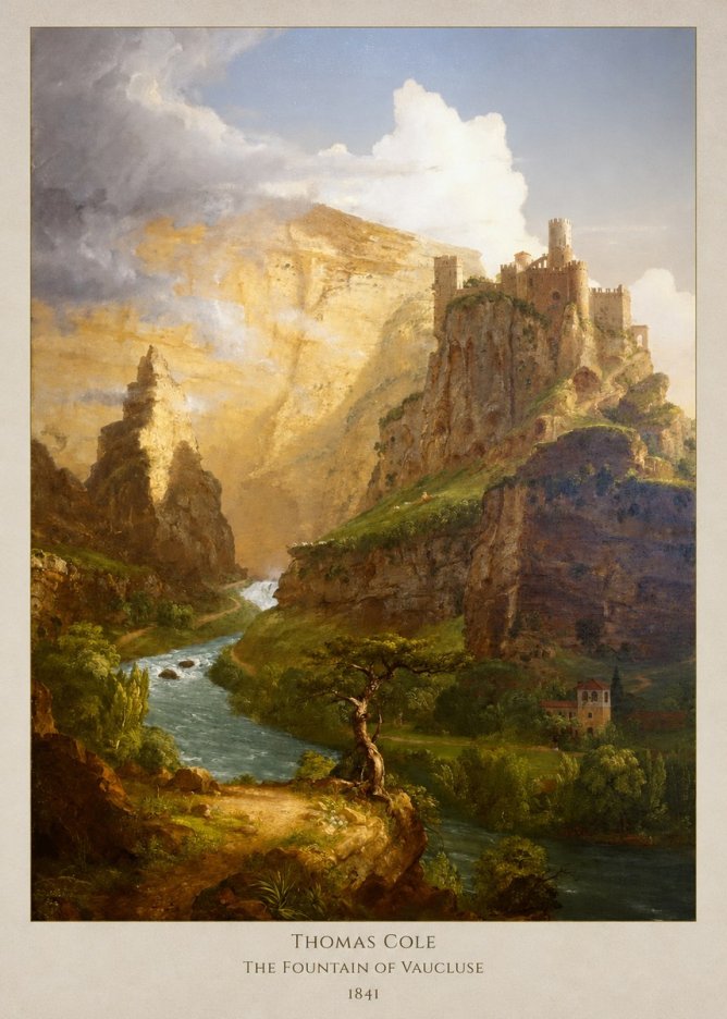 Thomas Cole The Fountain of Vaucluse I No6 - Juliste
