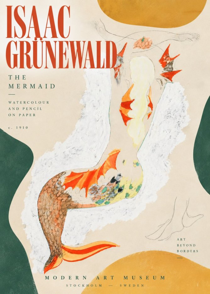 Isaac Grünewald The Mermaid No5 - Juliste