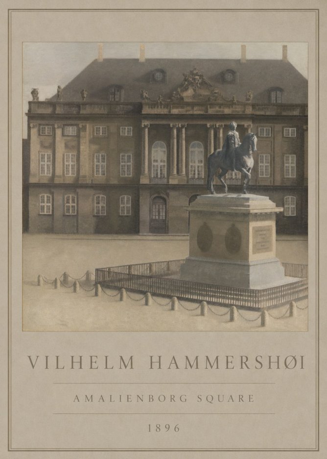 Vilhelm Hammershøi Amalienborg Square I No1 - Juliste