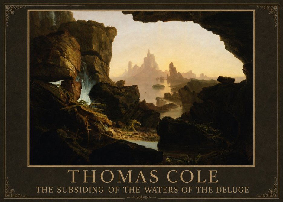 Thomas Cole The Subsiding of the Waters of the Deluge I No1 - Juliste