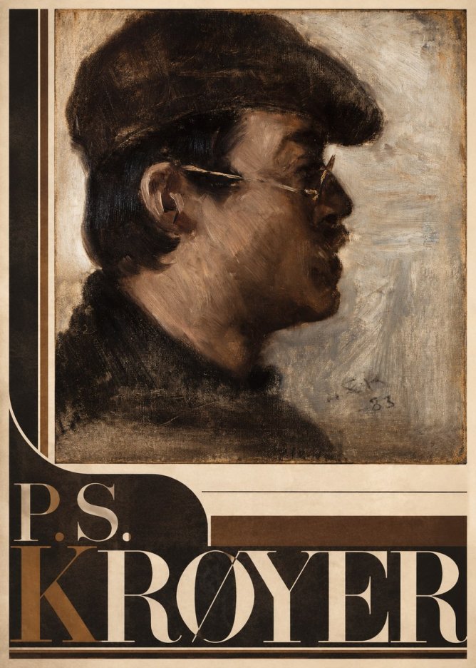 P.S. Krøyer Self-portrait with a Cap No4 - Juliste