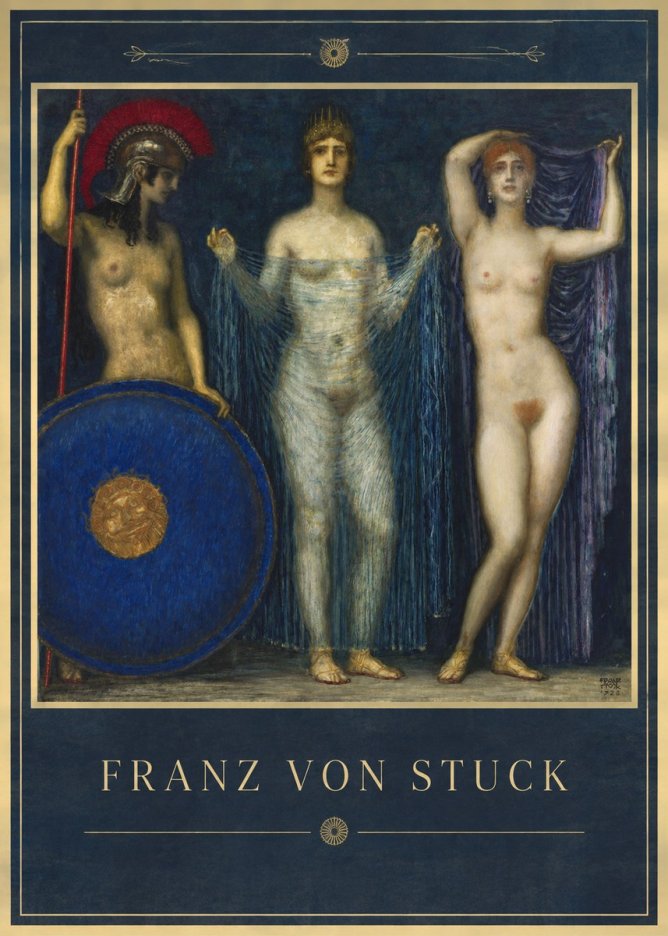 Franz von Stuck The Three Nudes No1 - Juliste