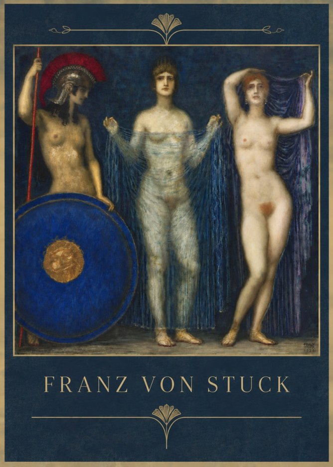 Franz von Stuck The Three Nudes No5 - Juliste