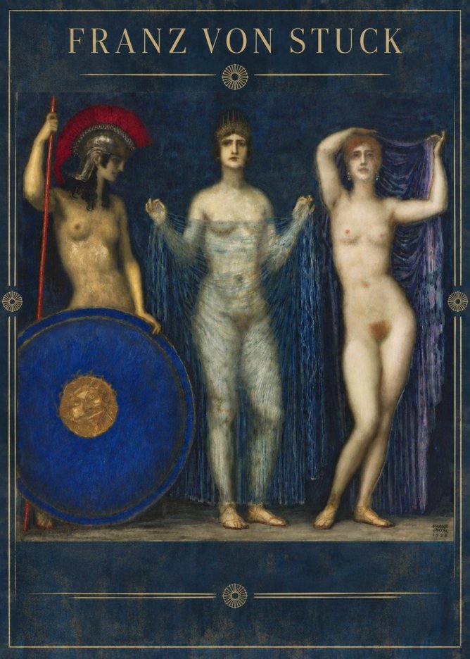 Franz von Stuck The Three Nudes No6 - Juliste