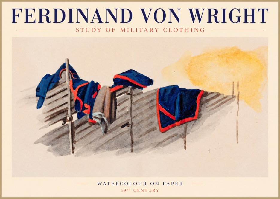 Ferdinand von Wright Study of Military Clothing No1 - Juliste