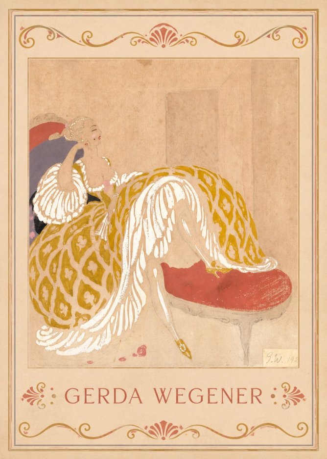 Gerda Wegener Woman in Yellow Dress No2 - Juliste