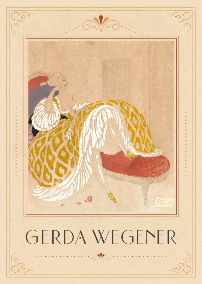 Gerda Wegener Woman in Yellow Dress No3 - Juliste