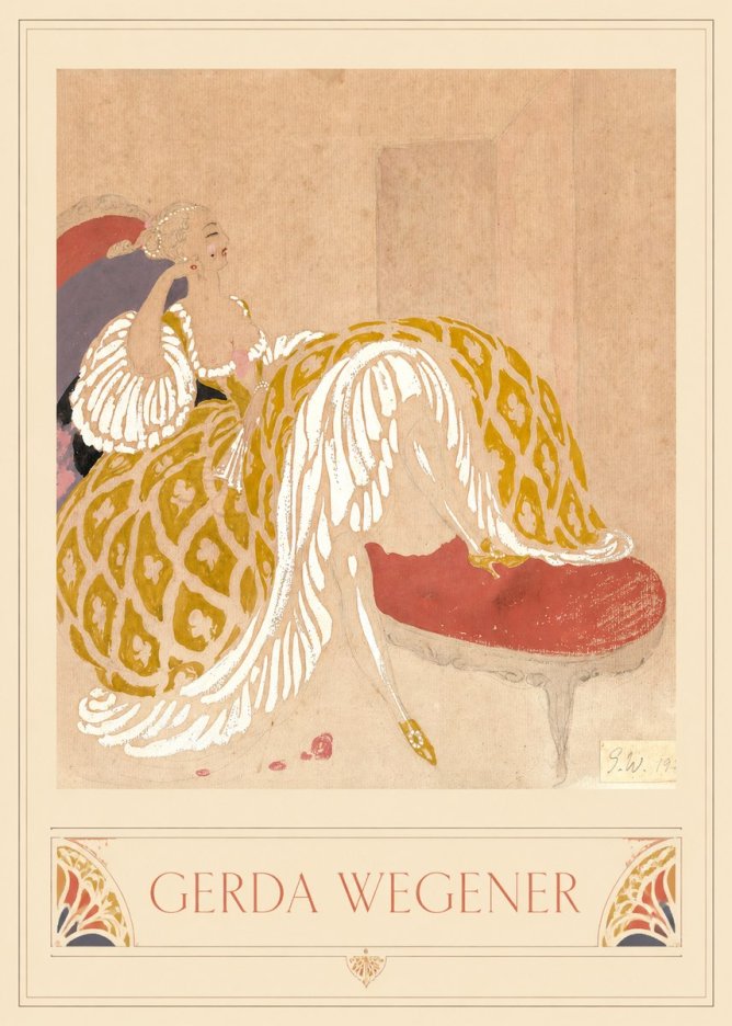 Gerda Wegener Woman in Yellow Dress No4 - Juliste