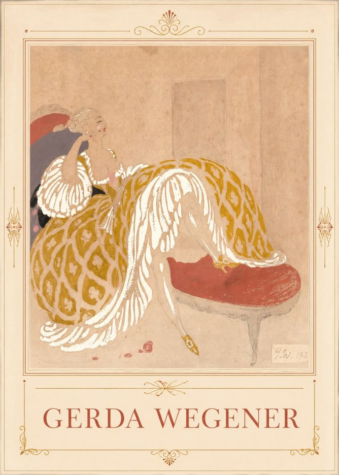Gerda Wegener Woman in Yellow Dress No5 - Juliste
