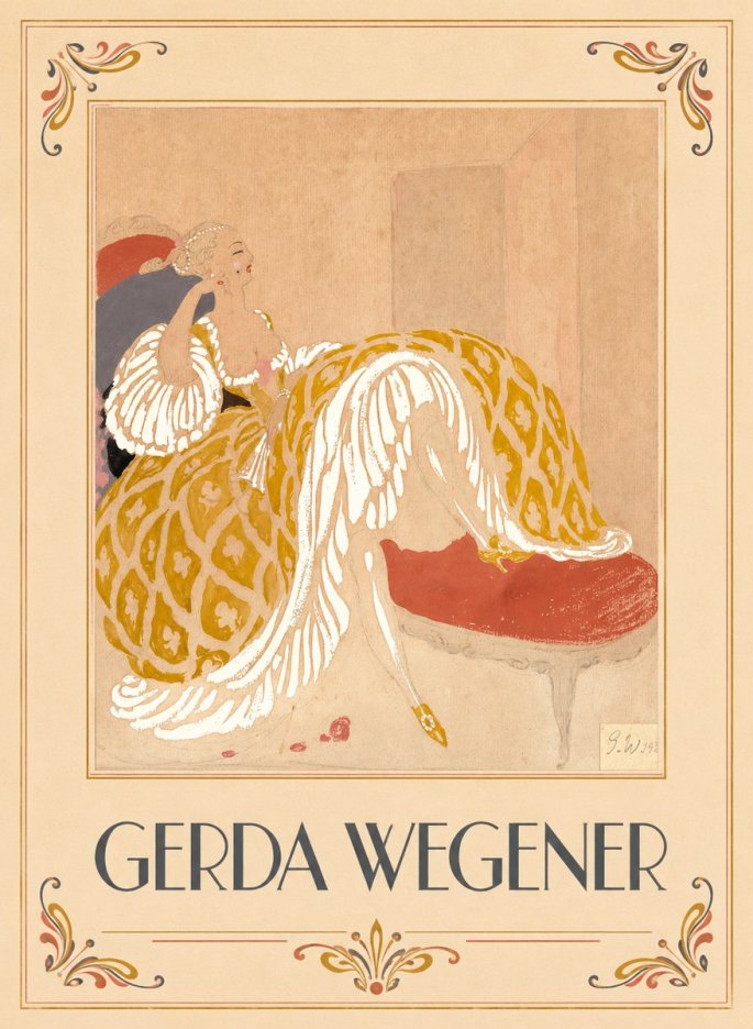 Gerda Wegener Woman in Yellow Dress No6 - Juliste