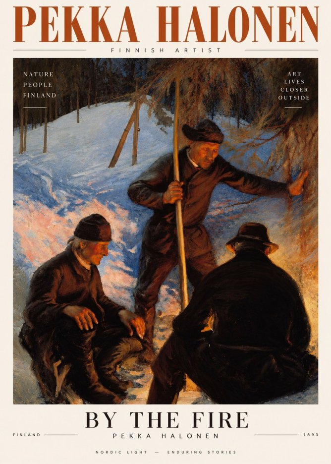 Pekka Halonen By the Fire No3 - Juliste