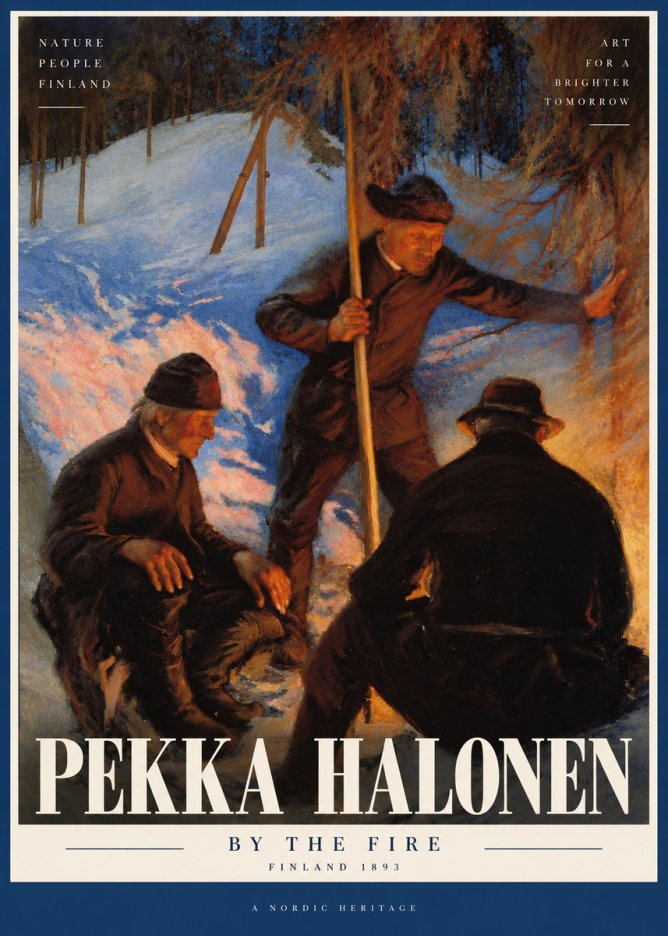 Pekka Halonen By the Fire No5 - Juliste