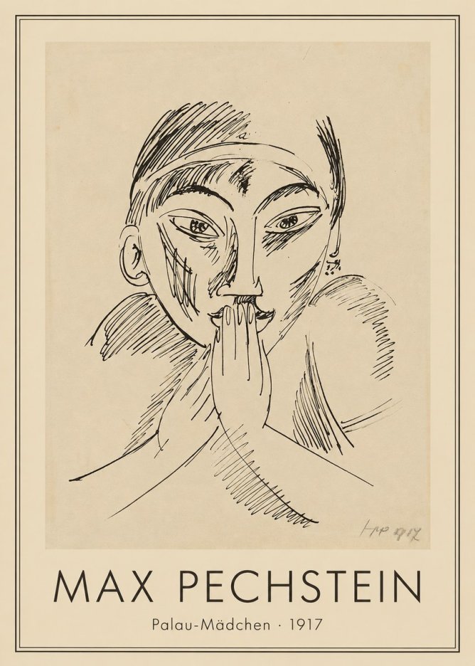 Max Pechstein Palau-mädchen No1 - Juliste