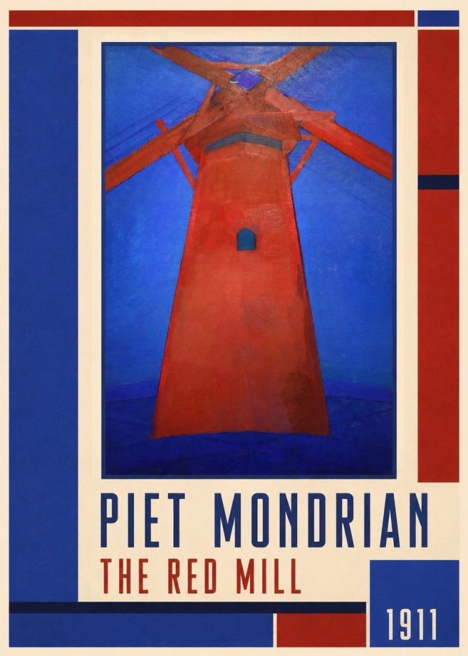 Piet Mondrian The Red Mill No1 - Juliste