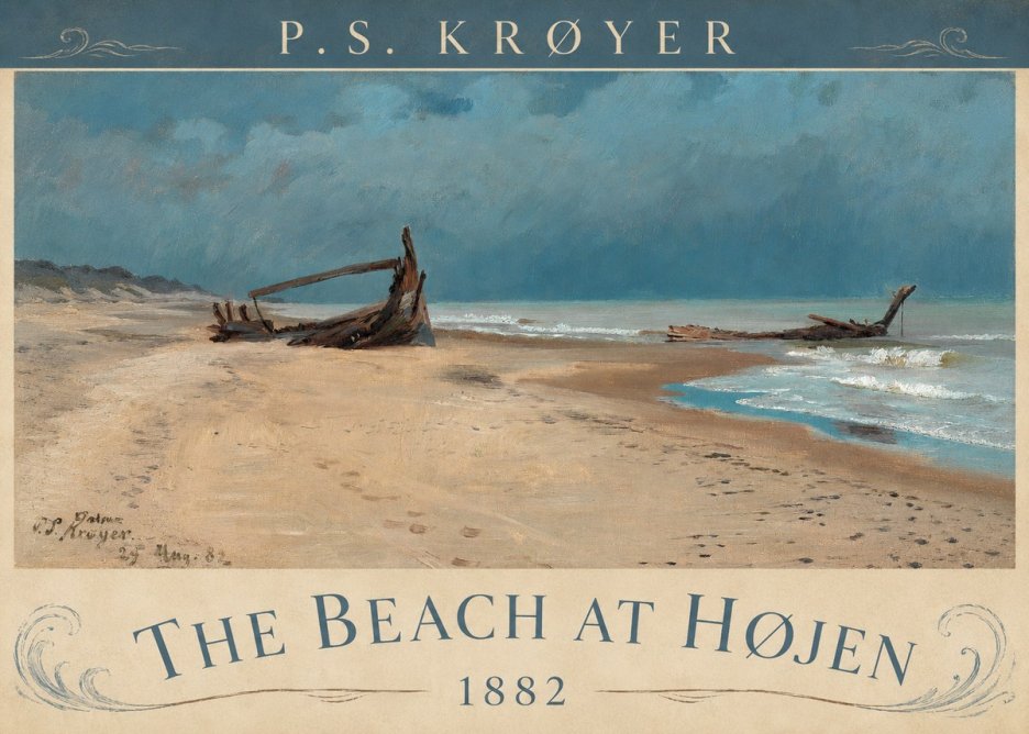 P.S. Krøyer The Beach at Højen No4 - Juliste