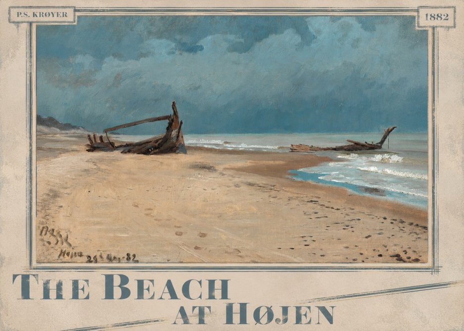 P.S. Krøyer The Beach at Højen No5 - Juliste