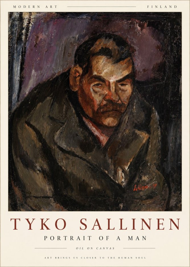 Tyko Sallinen Portrait of a Man V No1 - Juliste