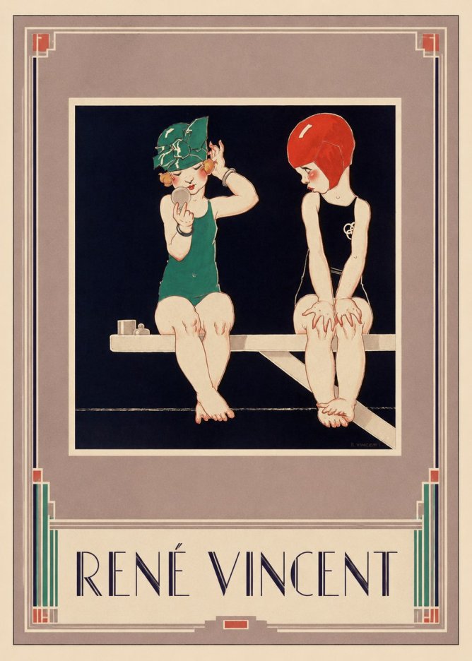 René Vincent At the Poolside No1 - Juliste