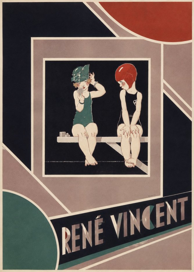 René Vincent At the Poolside No6 - Juliste