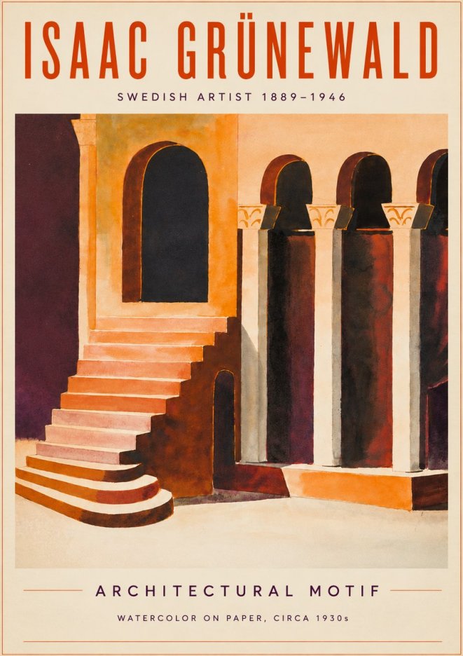 Isaac Grünewald Architectural Motif III No3 - Juliste