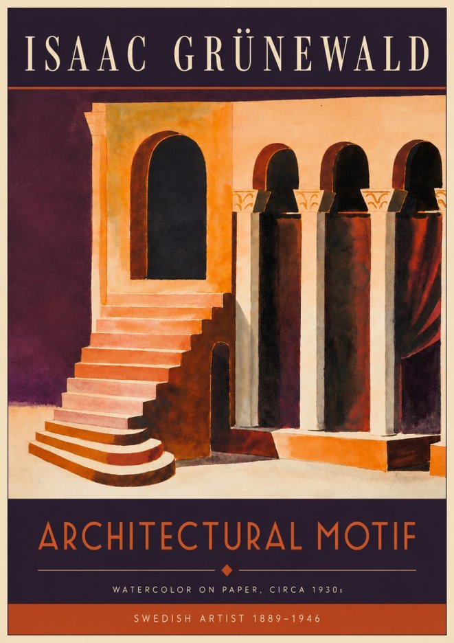 Isaac Grünewald Architectural Motif III No4 - Juliste