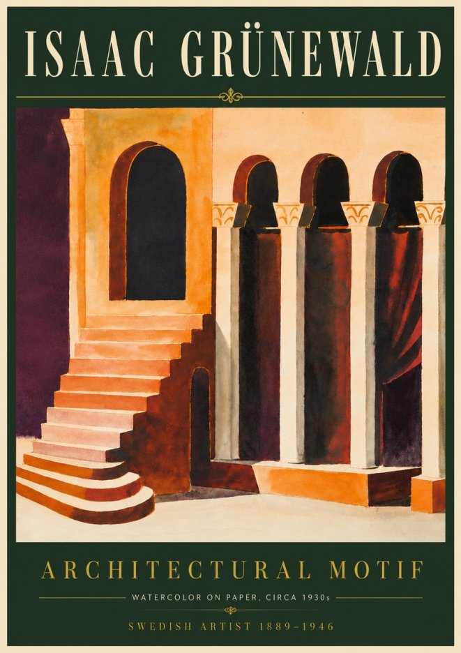 Isaac Grünewald Architectural Motif III No6 - Juliste