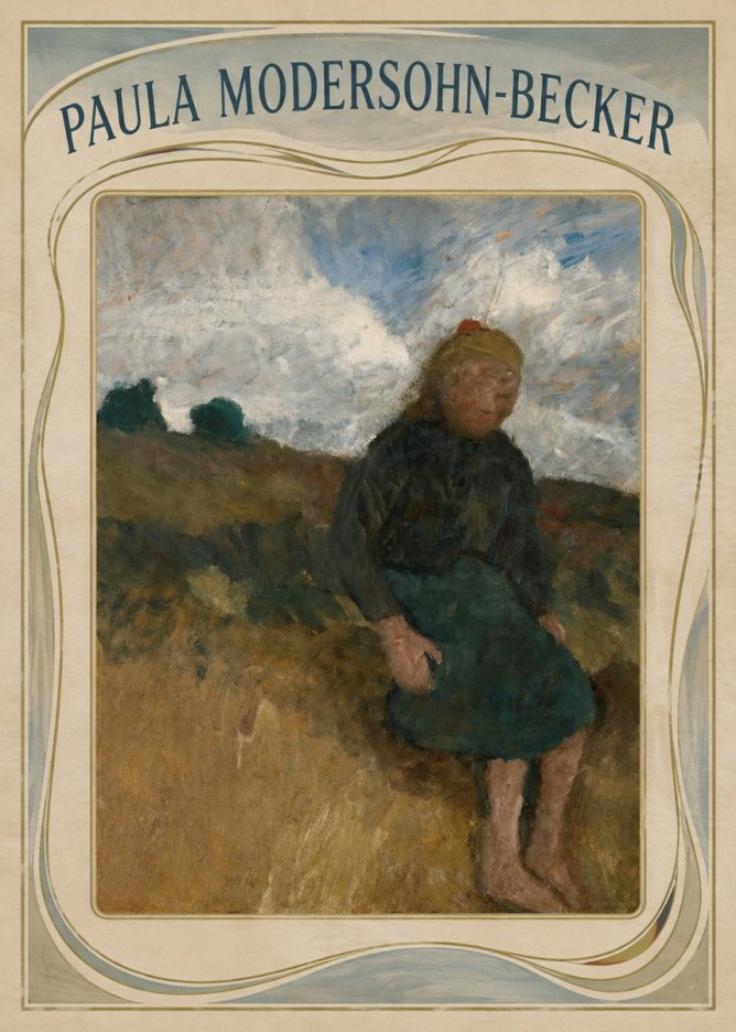 Paula Modersohn-Becker Seated Girl in the Moor No4 - Juliste