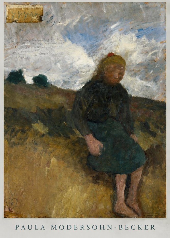 Paula Modersohn-Becker Seated Girl in the Moor No6 - Juliste