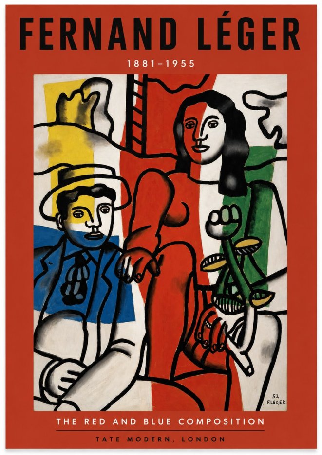 Fernand Léger The Red and Blue Composition No2 - Juliste