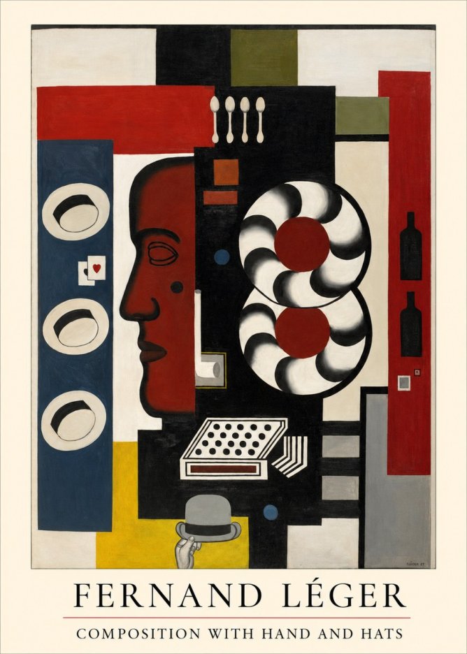 Fernand Léger Composition with Hand and Hats No1 - Juliste
