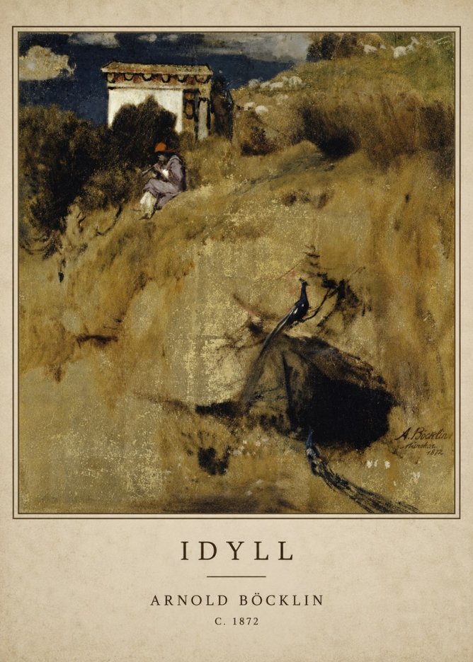 Arnold Böcklin Idyll - Fragment Eines Wandschirms No3 - Juliste