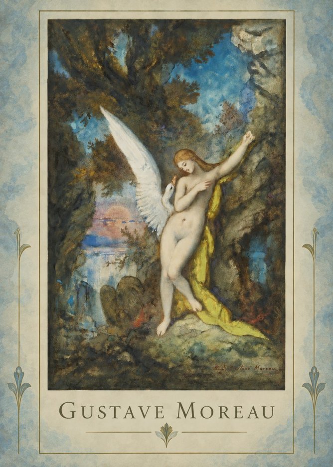 Gustave Moreau Leda and the Swan No4 - Juliste
