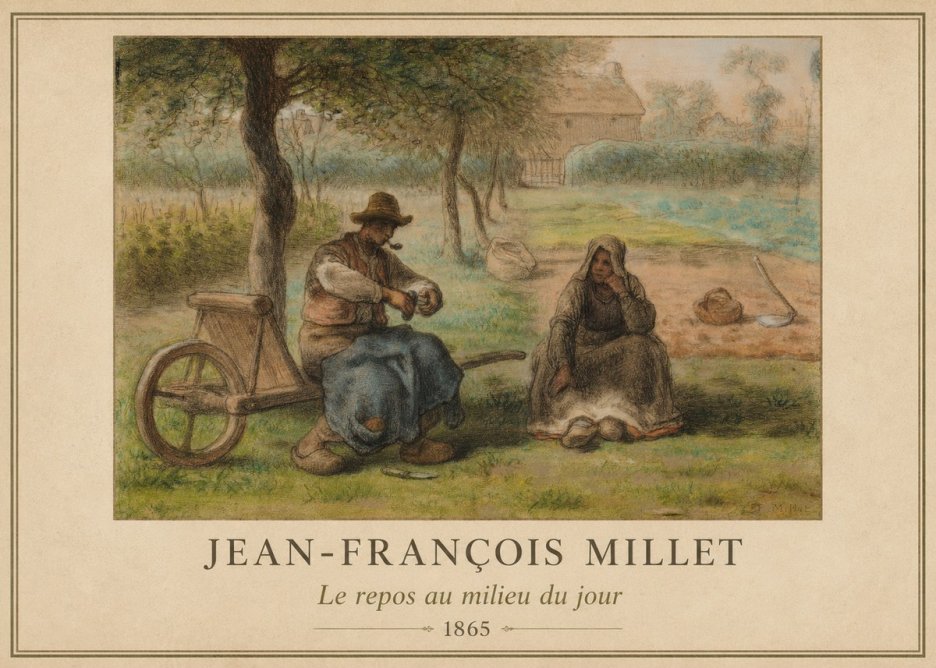 Jean-François Millet Le Repos Au Milieu Du Jour No1 - Juliste