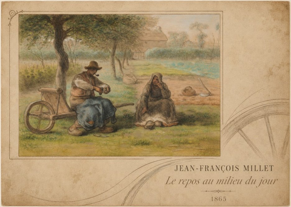 Jean-François Millet Le Repos Au Milieu Du Jour No2 - Juliste