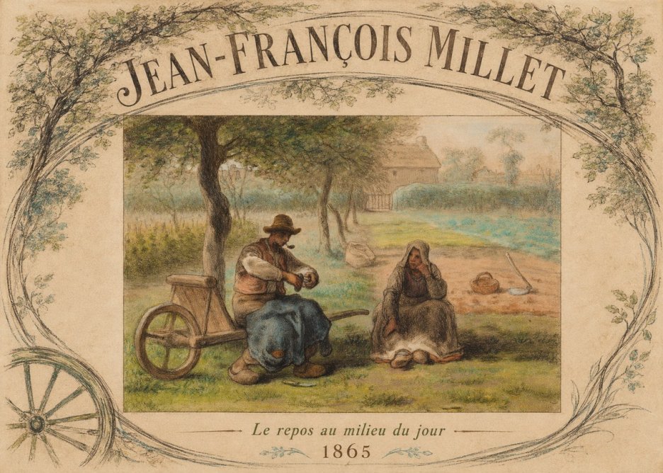Jean-François Millet Le Repos Au Milieu Du Jour No4 - Juliste