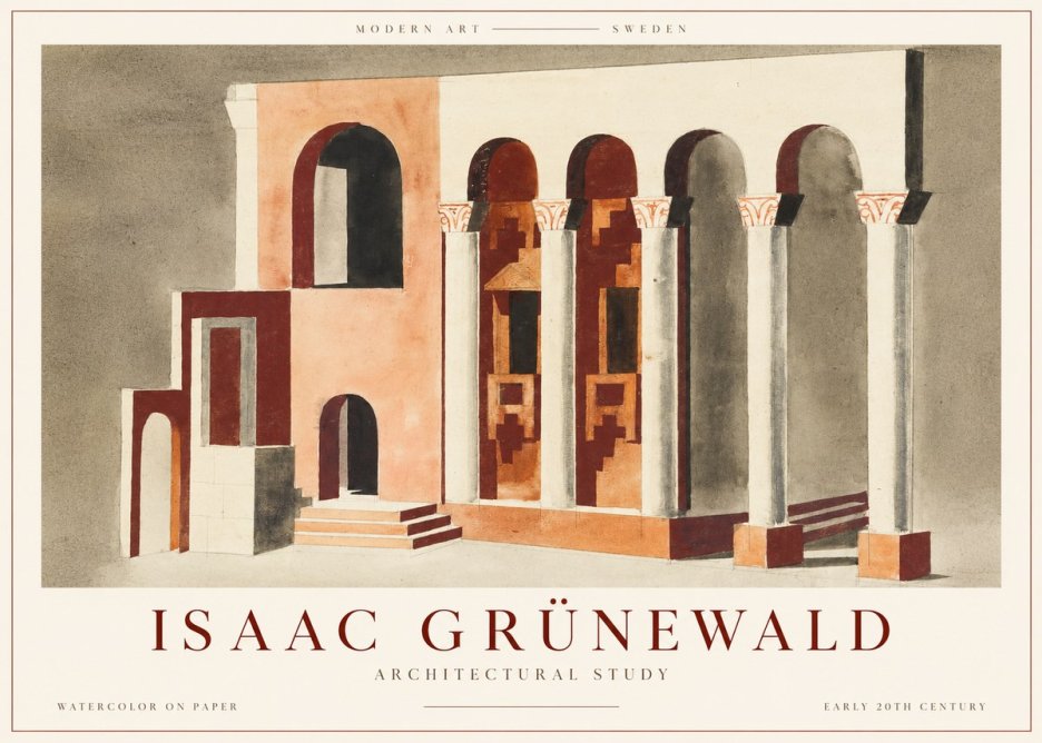 Isaac Grünewald Architectural Study I No2 - Juliste