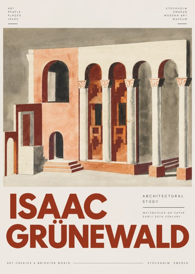 Isaac Grünewald Architectural Study I No4 - Juliste