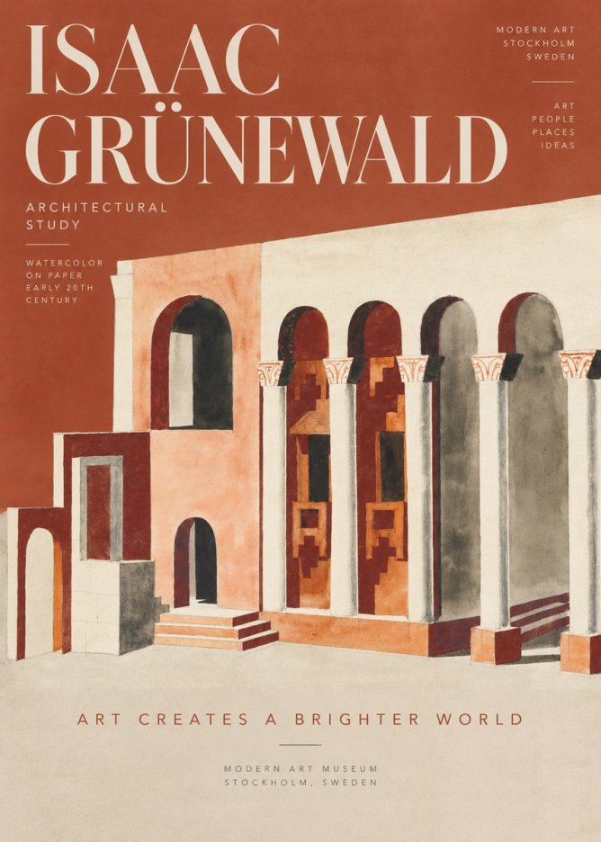 Isaac Grünewald Architectural Study I No5 - Juliste