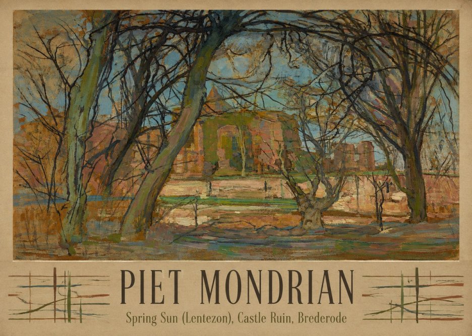 Piet Mondrian Spring Sun (Lentezon), Castle Ruin, Brederode No2 - Juliste