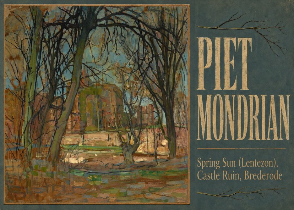 Piet Mondrian Spring Sun (Lentezon), Castle Ruin, Brederode No5 - Juliste