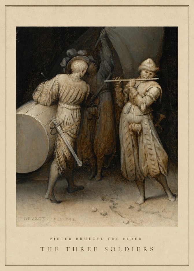 Pieter Bruegel The Three Soldiers No4 - Juliste