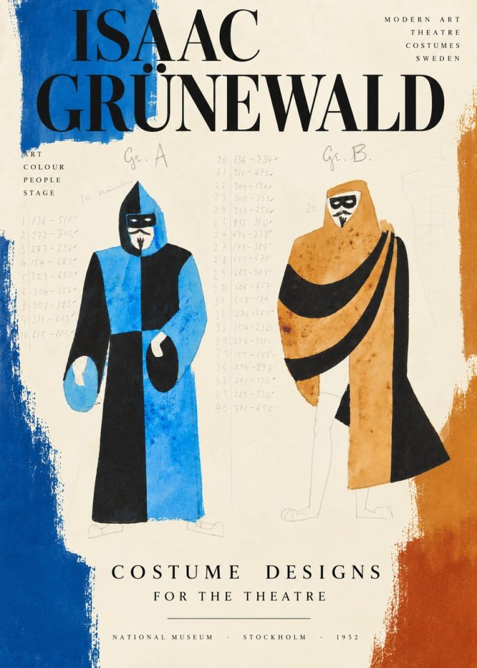 Isaac Grünewald Two Masquerade Figures - Costume Sketch No4 - Juliste