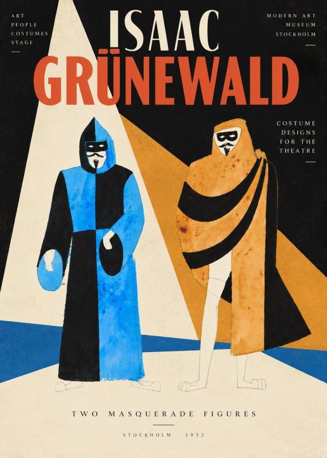 Isaac Grünewald Two Masquerade Figures - Costume Sketch No5 - Juliste