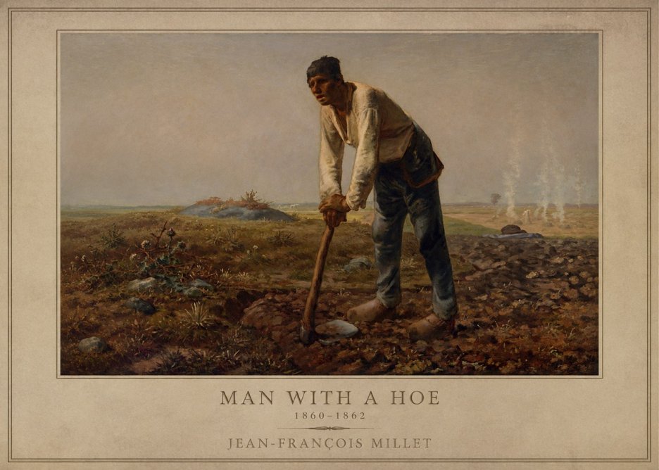 Jean-François Millet Man with a Hoe No1 - Juliste
